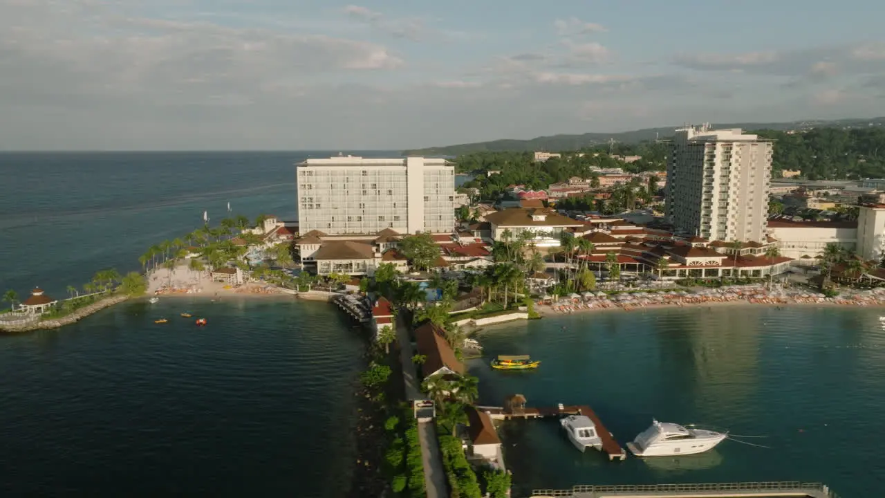 Luxury resort in Jamaica during sunset