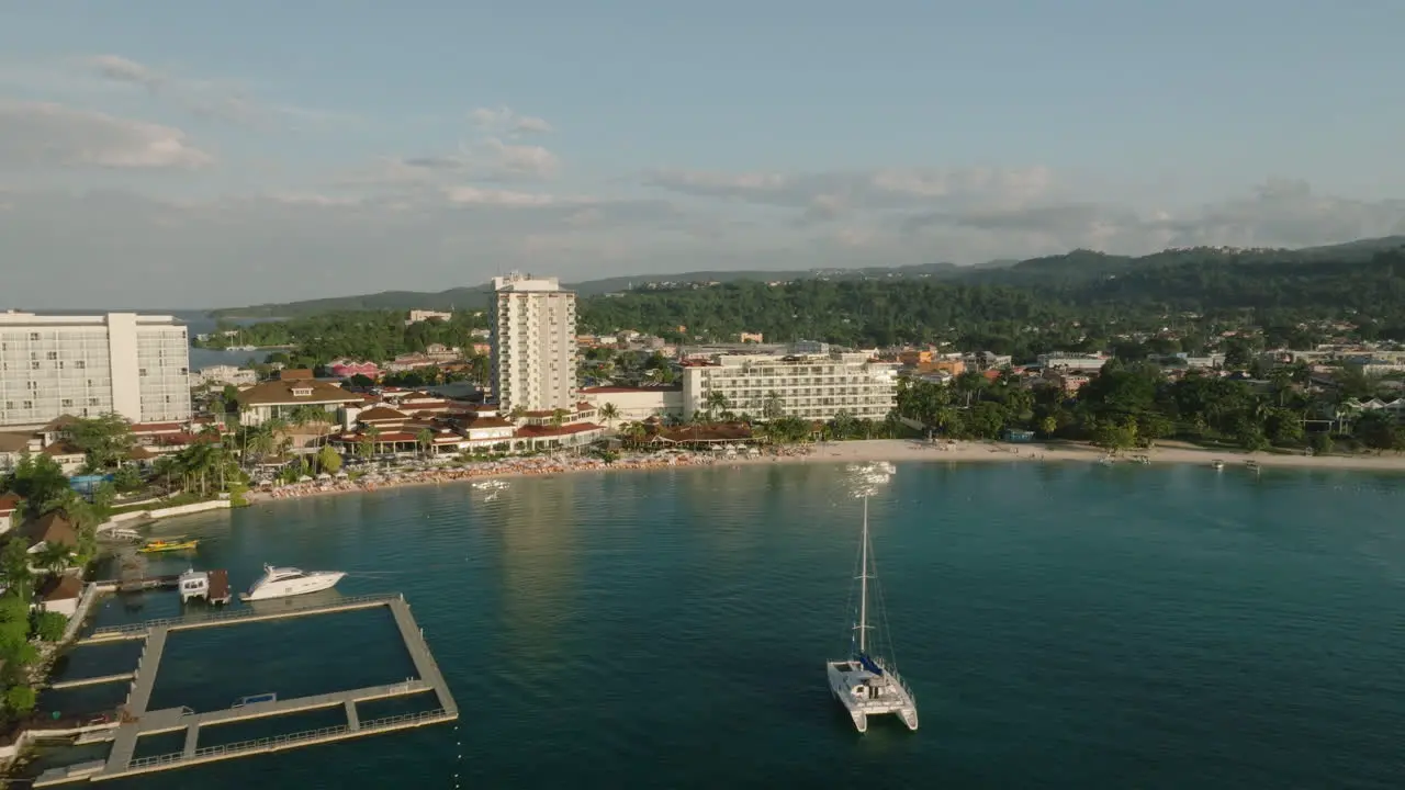 Sunset views of luxury resort overlooking Ocho Rios Jamaica