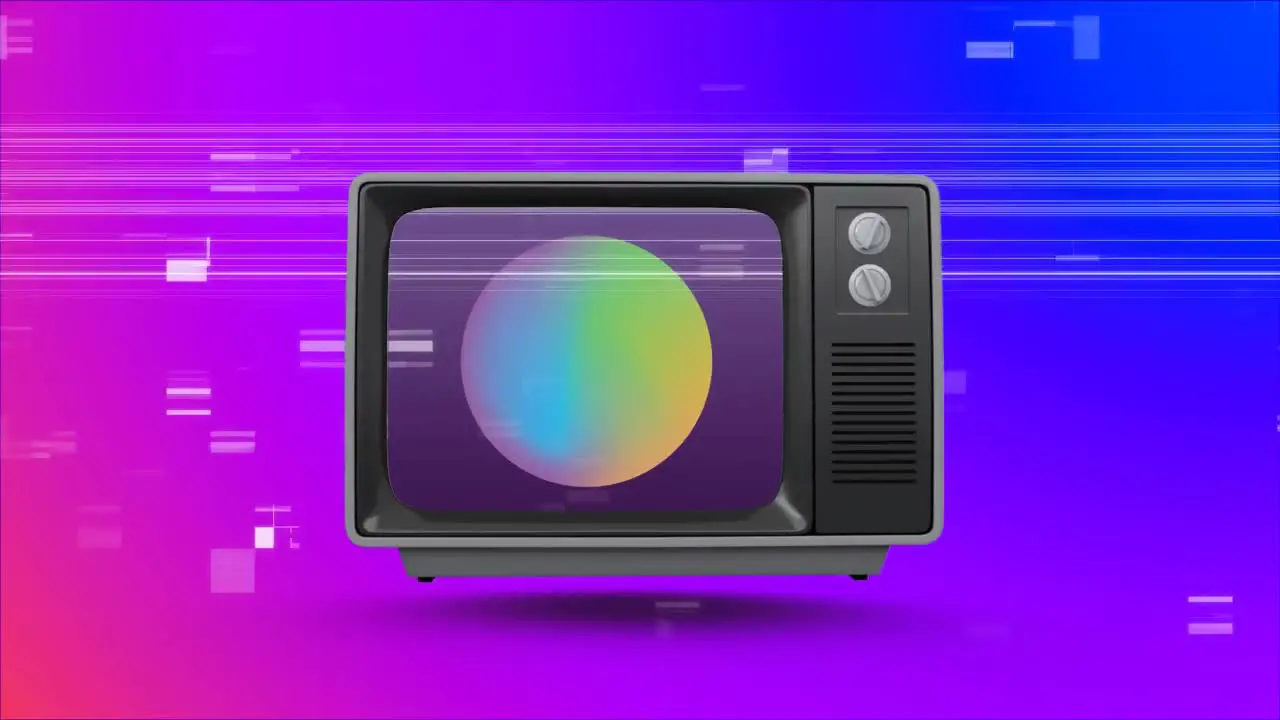 vintage television with virtual sizzle background 