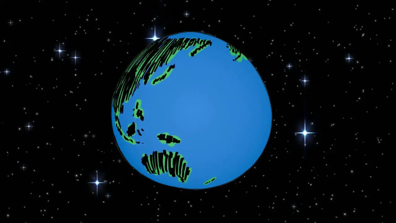 Earth in universe with starts