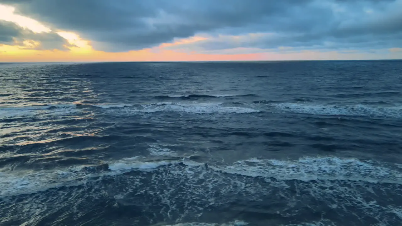 Stunning aerial sunset over the bay of Karwia