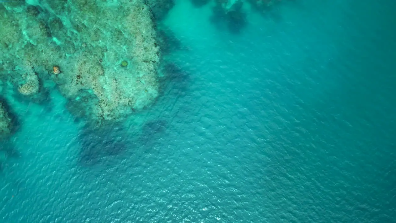 Bird's eye view over large coral reef near Isle of Pines New Caledonia