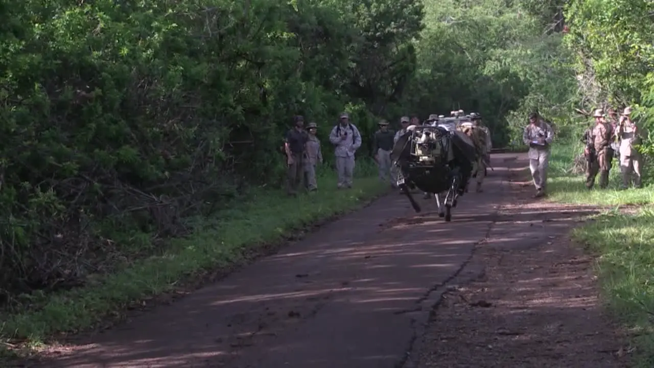 The Legged Squad Support System Robotic Mule Is Demonstrated By The Us Army 2