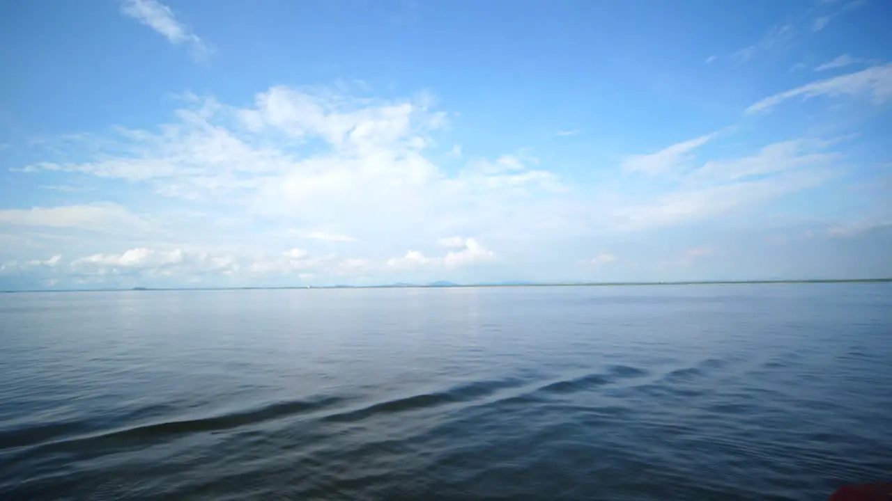 Sea and water view from cruise ship open sky reflection on the sea