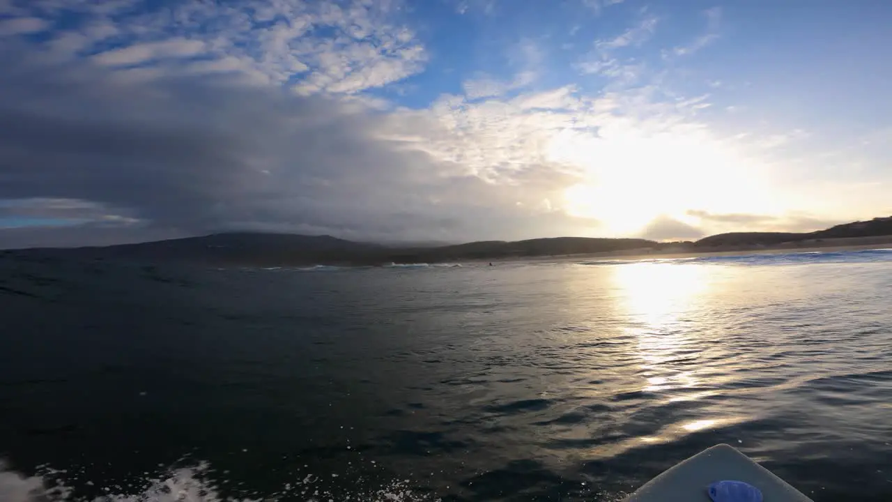 Surfing pov late in the morning with strong cutback