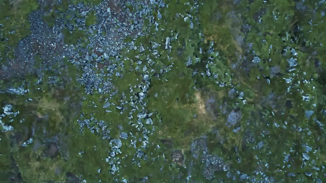 Top down aerial of barren soil in Iceland