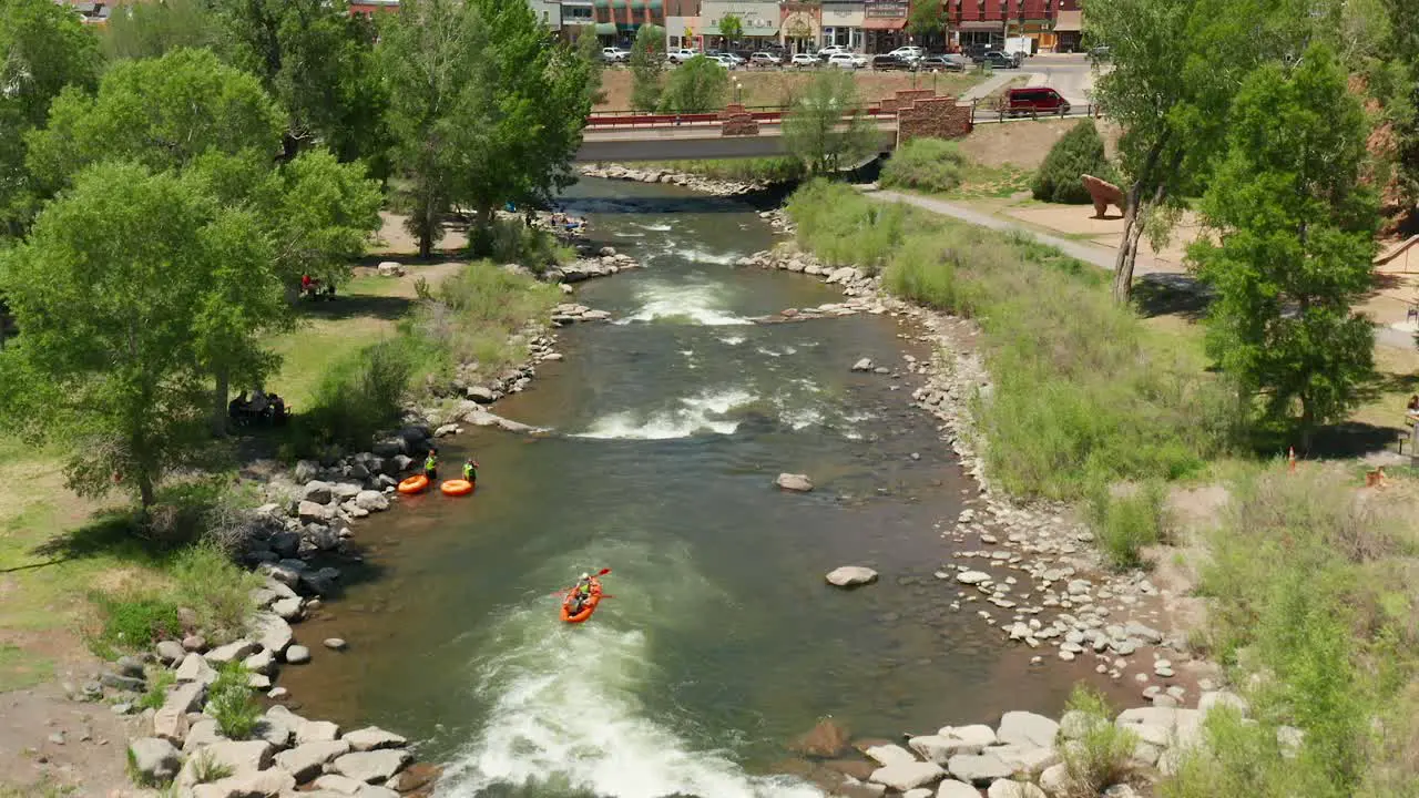 People enjoying the San Juan River in Pagosa Springs Co