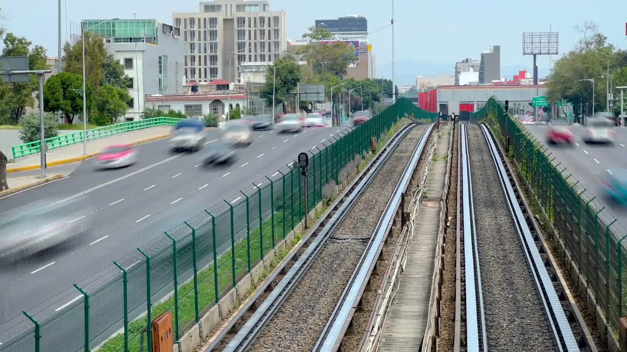 Time-lapse of a large avenue in Mexico City below you can see the subway and cars passing by-1