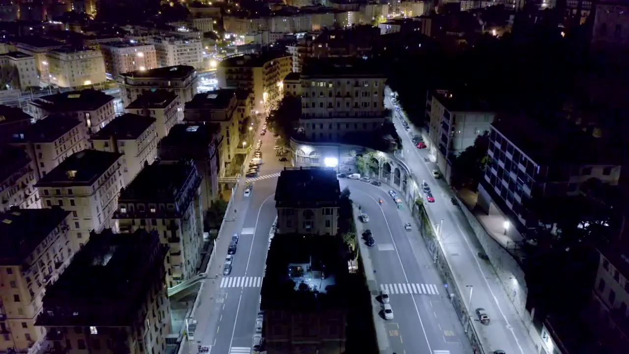 Aerial view of a little road in Italy from above