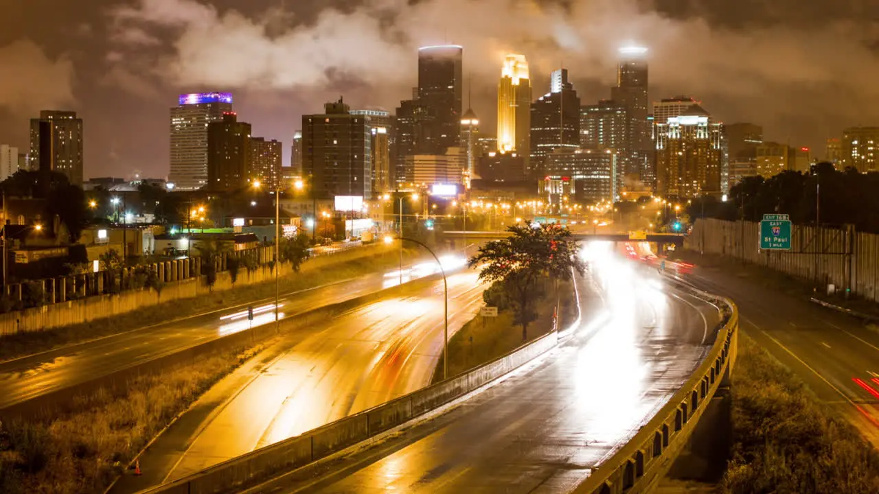 Nitetime time lapse of downtown Minneapolis