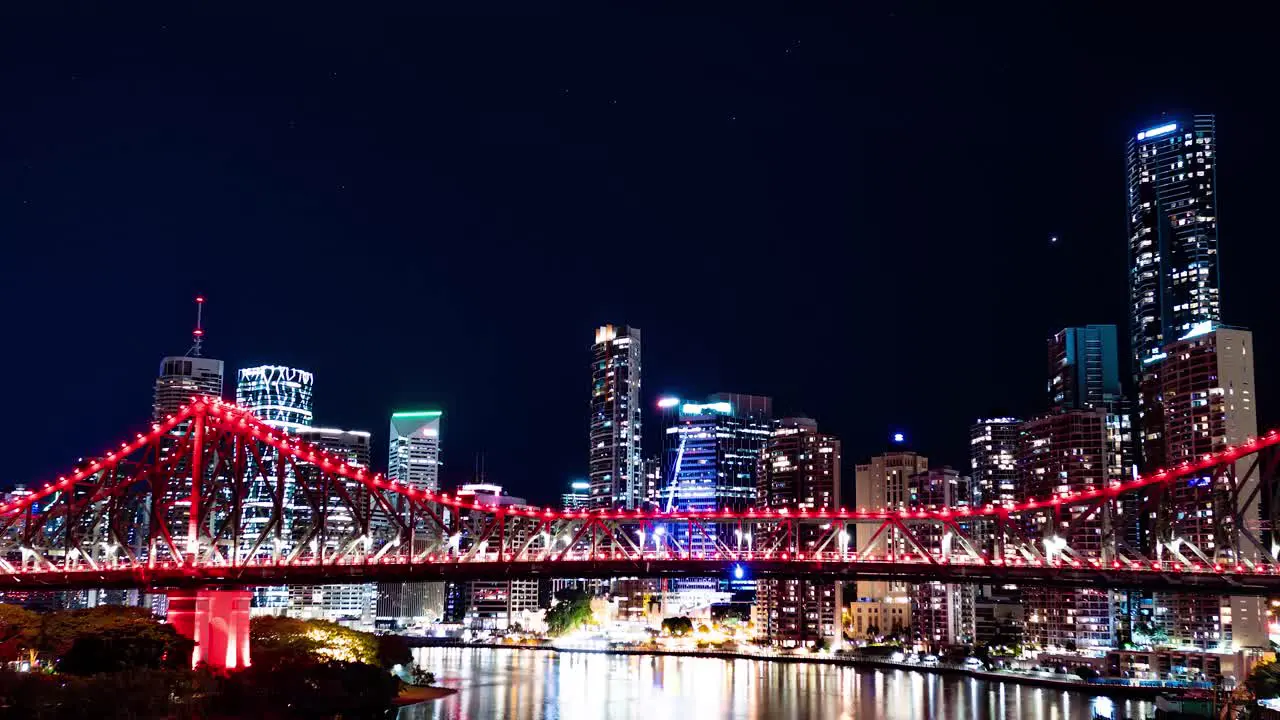 Timelapse in The Brisbane city by night