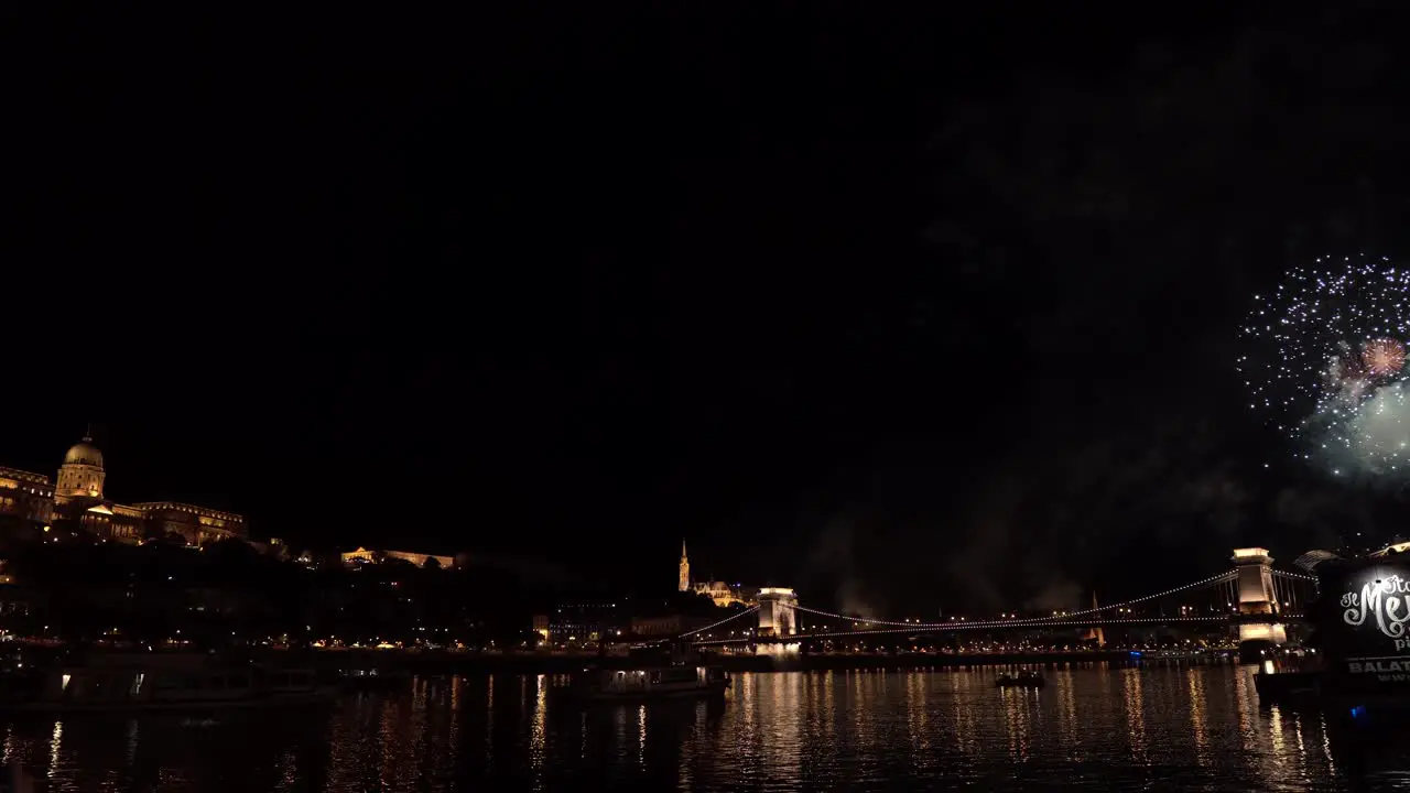 Beautiful cityscape on St Stephen's day in Budapest at the river Danube