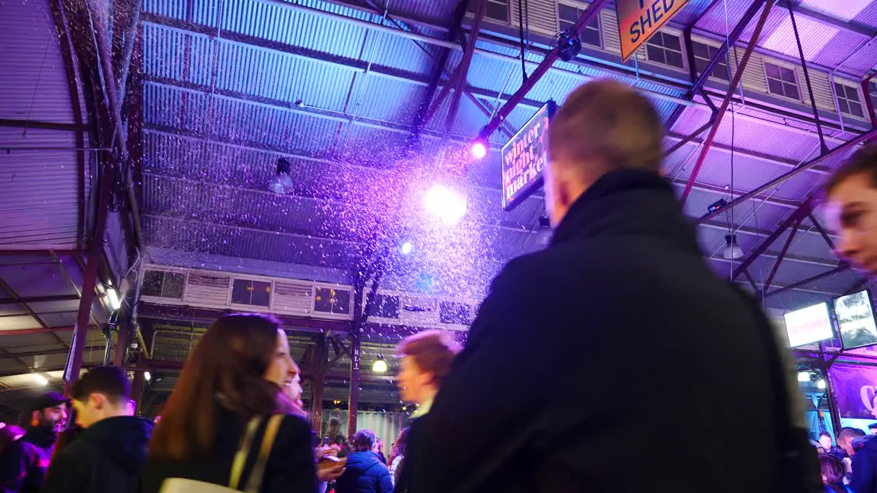 Queen Victoria market nighttime during winter