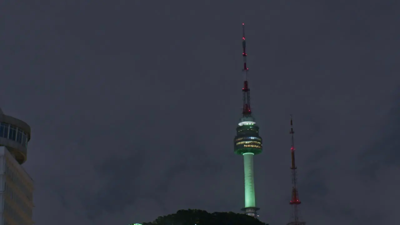 Namsan tower in South Korea Seoul city town night centre view