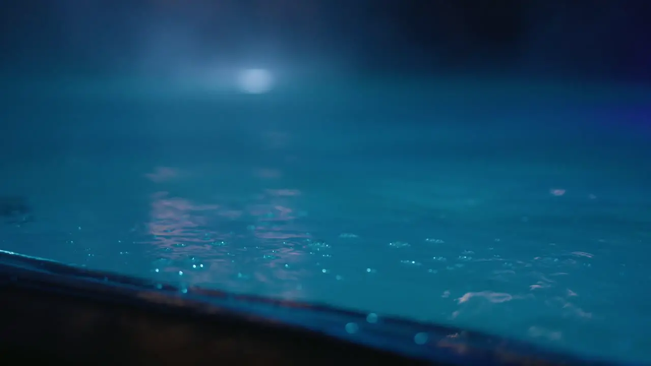 Closeup of Bubbles in pool at night