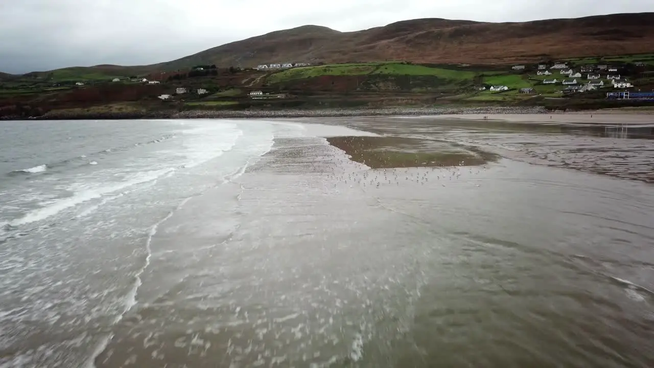 View of an Irish beach with mountains behind